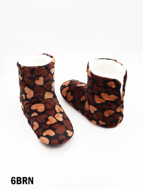 Heart Patterned Women's Light Weight Slipper Socks